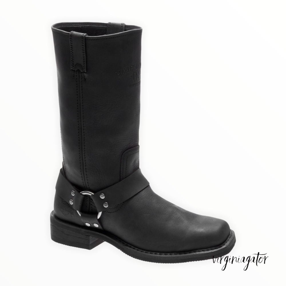 Harley-Davidson Men's Bowden 11.5” Black Harness Style Motorcycle Boots